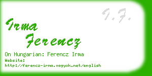 irma ferencz business card